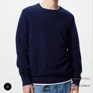 Uniqlo Navy Blue Cashmere Sweater